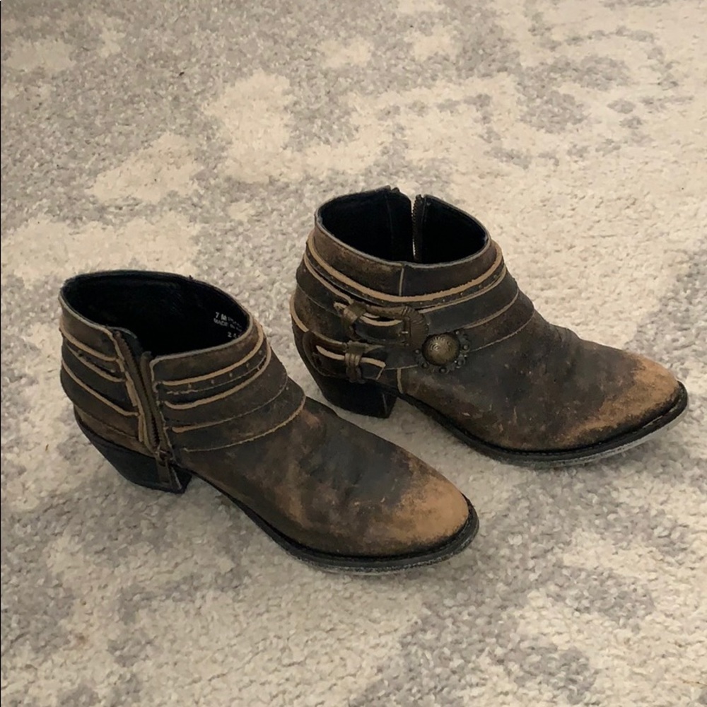 Distressed Corral Booties size 7